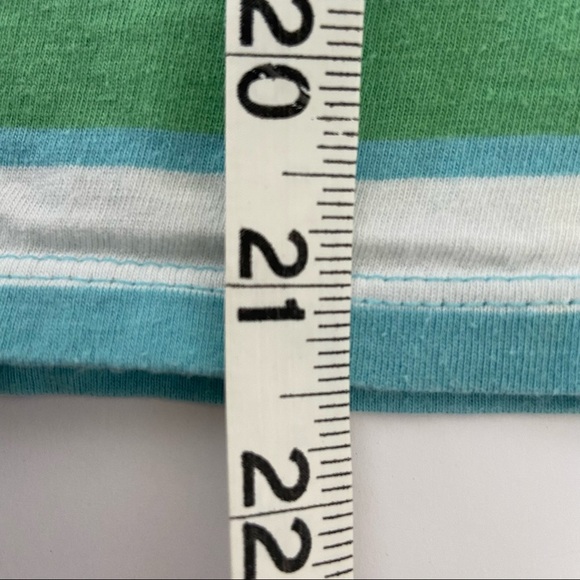 Old Navy Girls Blue Green White Stripe Polo Shirt XL - Picture 5 of 5